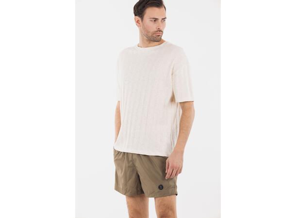 Leonell Tee Cream M Stripe structure t-shirt 