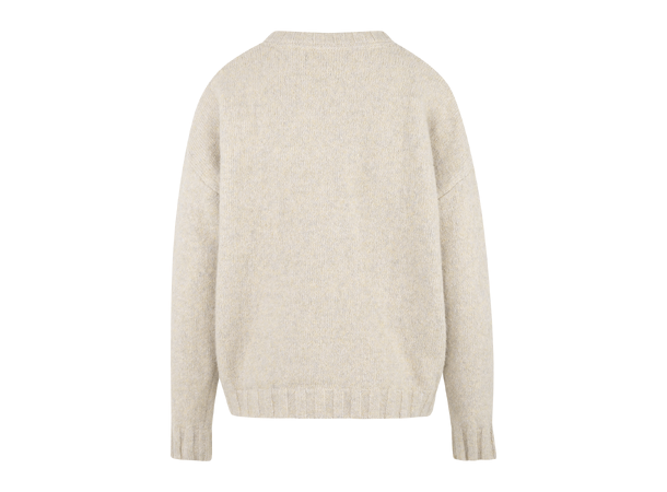 Leslie Sweater Cream M Crew neck alpaca sweater 