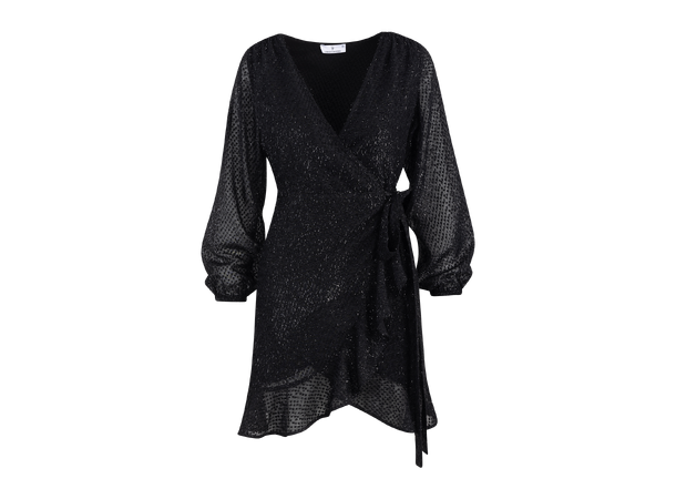 Lindsey Dress Black XS Glitter wrap dress 
