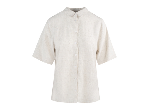Liza SS Shirt Sand melange XL Basic shortsleeve linen shirt 
