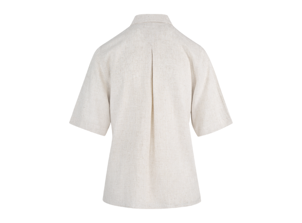 Liza SS Shirt Sand melange XL Basic shortsleeve linen shirt 