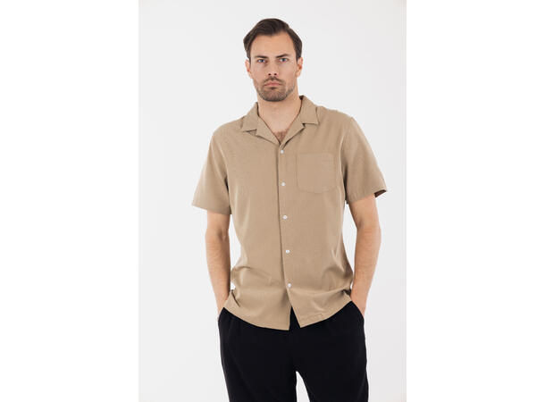 Mendes Shirt Dark Sand L Lyocell stretch SS shirt 