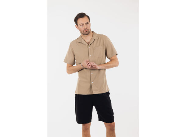 Mendes Shirt Dark Sand L Lyocell stretch SS shirt 