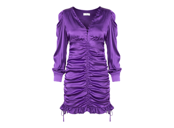 Nicke Dress Purple Magic M Satin gathering dress 