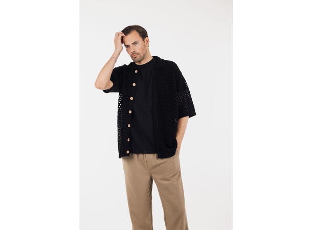 Pulp Shirt Black XXL Crochet SS shirt 