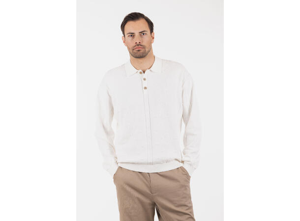 Rob Sweater Snow White XL Ikat button knit 
