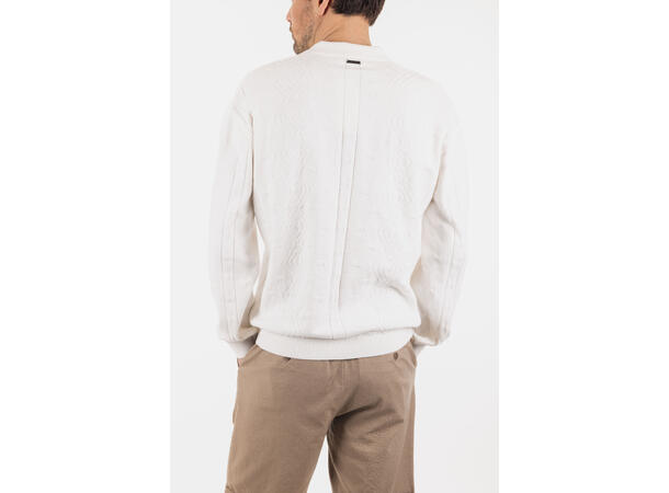 Rob Sweater Snow White XL Ikat button knit 