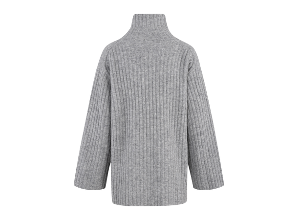 Vanya Sweater Grey Melange L Rib knit t-neck 