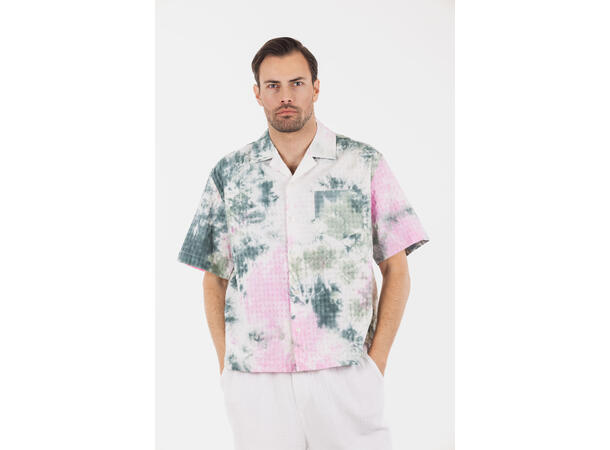 Venzal Shirt Green AOP L AOP cotton crepe SS shirt 