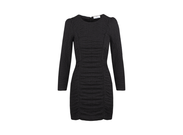 Yellen Dress Black S Cotton gathering mini dress 