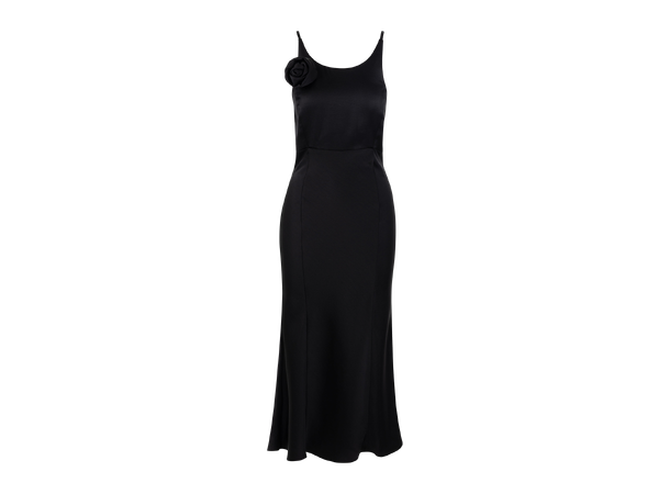 Alina Dress Black L Satin slip dress 