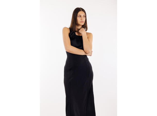 Alina Dress Black L Satin slip dress 