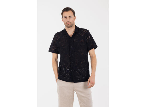 Cain Shirt Black XL Crochet SS shirt 