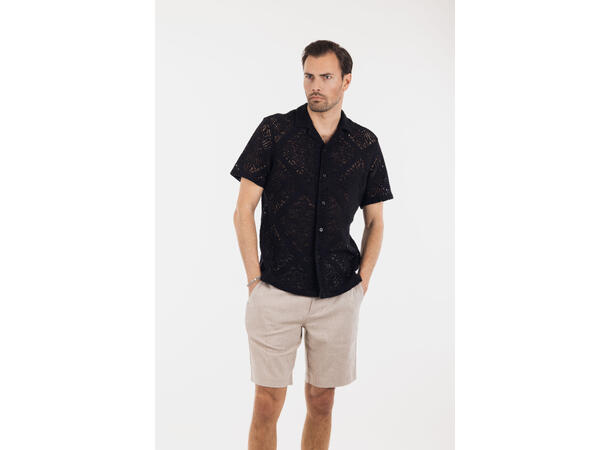 Cain Shirt Black XL Crochet SS shirt 