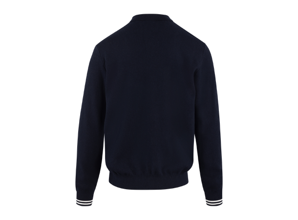 Gandalf Cardigan Navy multi S Merino button sweater 