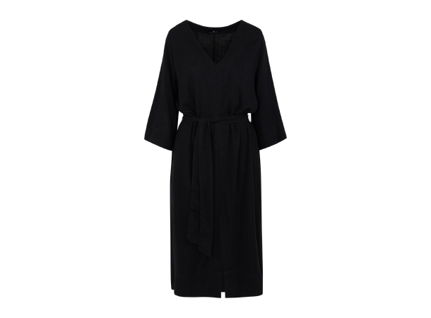 Hedvig Dress Black XS Tie belt midi dress 