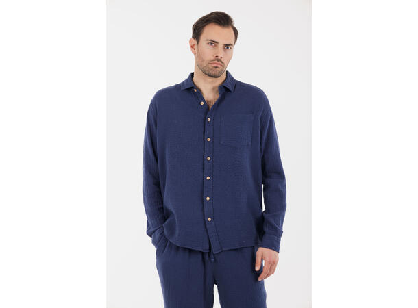 Keaton Shirt Parisian Night XL Cotton gauze shirt 