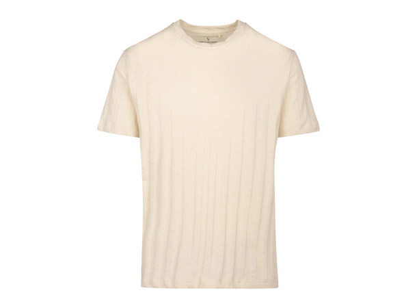 Leonell Tee Cream L Stripe structure t-shirt 