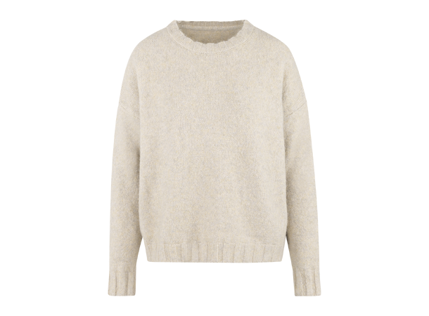 Leslie Sweater Cream L Crew neck alpaca sweater 