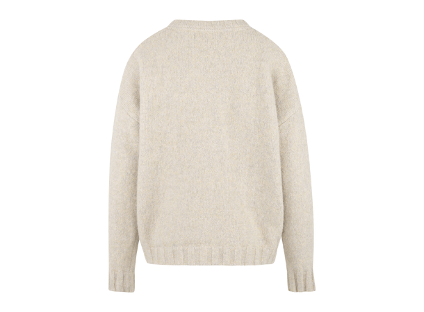 Leslie Sweater Cream L Crew neck alpaca sweater 