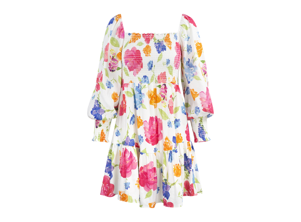 Lola Dress Watercolour blossom AOP S Linen flower dress 