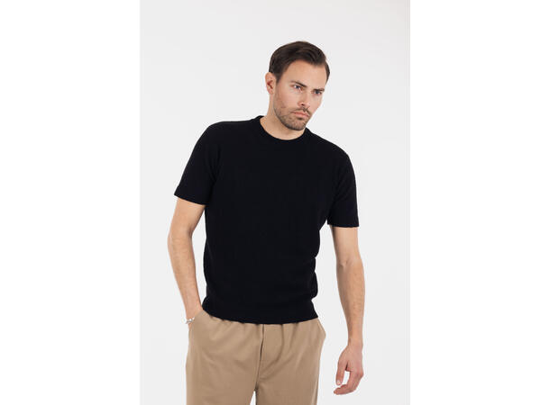 Mauro tee Black L Crincle knit t-shirt 