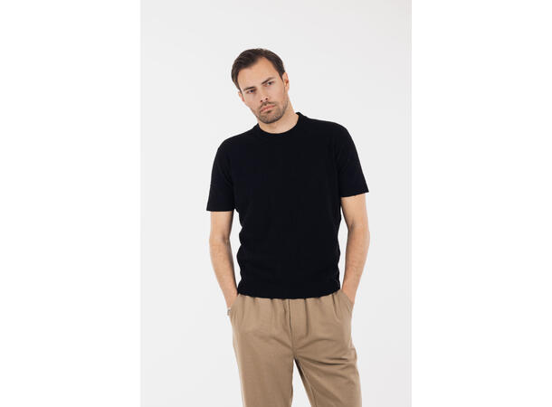 Mauro tee Black L Crincle knit t-shirt 