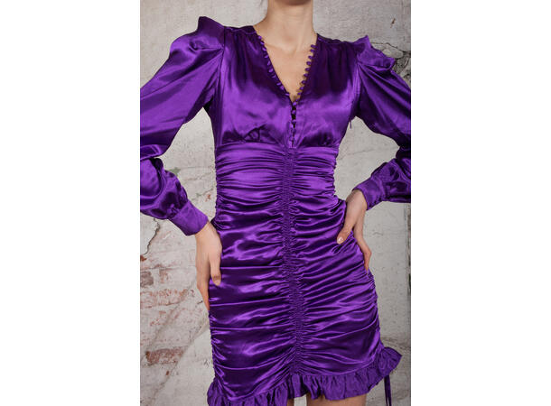 Nicke Dress Purple Magic L Satin gathering dress 