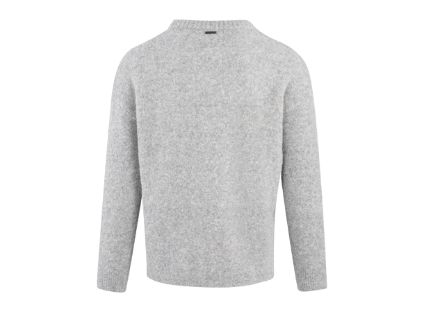 Perot Sweater Grey Melange M Teddy knit mock neck 