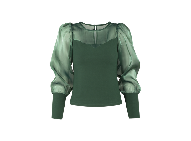 Sarla Top Eden Green XS Organza longsleeve blouse 
