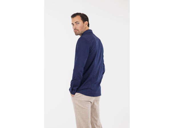 Tommaso Shirt Navy melange S Stretch twill bamboo shirt 