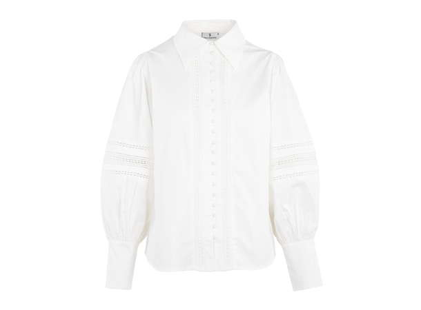 Vreni Blouse White L Poplin lace blouse 