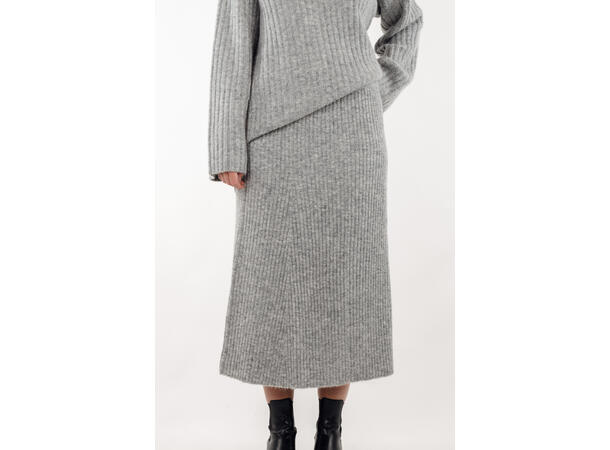 Zadie Skirt Grey Melange M Alpaca rib knit skirt 