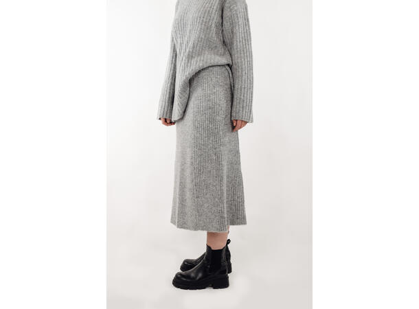 Zadie Skirt Grey Melange M Alpaca rib knit skirt 