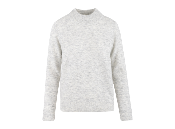Beverly Sweater Light Grey Melange S Basic alpaca round neck 