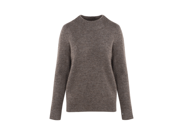 Beverly Sweater Light Grey Melange S Basic alpaca round neck 