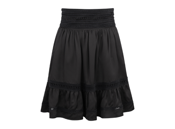 Carly Skirt Black XS Satin lace skirt 