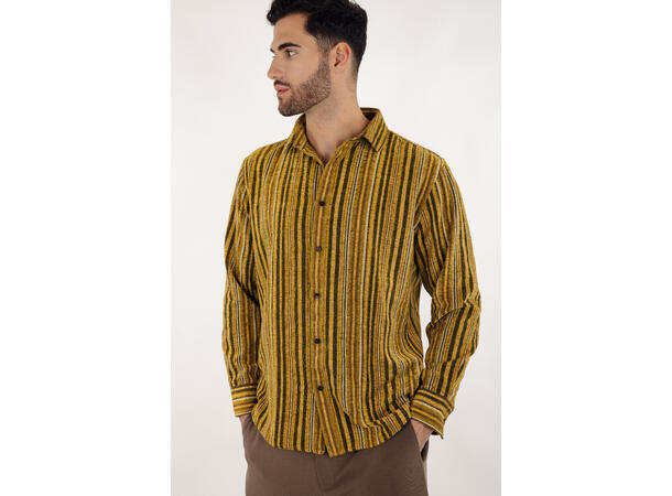 Cedrik Shirt Yellow M Striped boxy shirt 