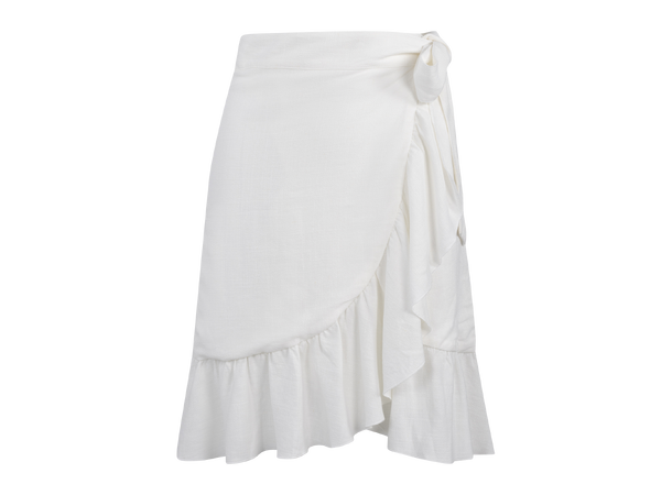 Elana Skirt White M Linen wrap skirt 