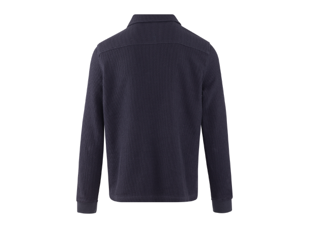 Emanuel Half-zip Navy XL Cotton structure sweater 