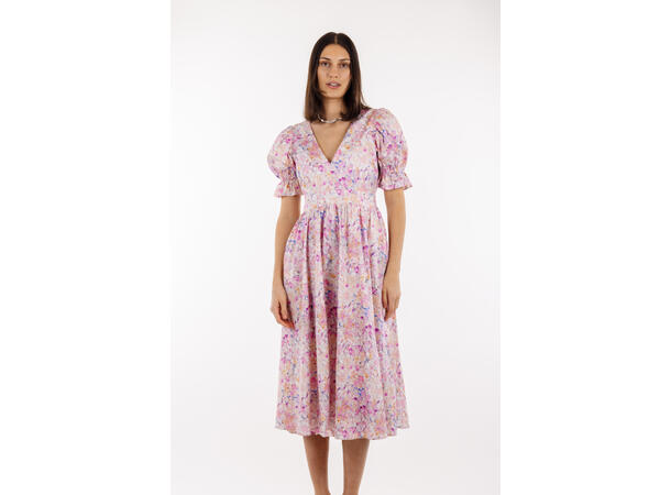 Felicia Dress Pink AOP M Puffed sleeve dress 