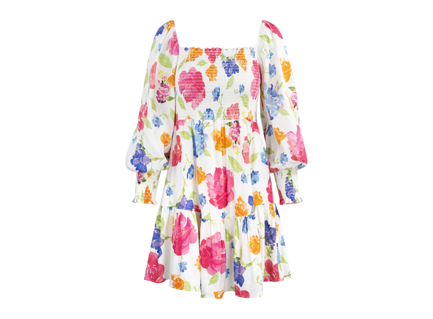 Lola Dress Watercolour blossom AOP M Linen flower dress 