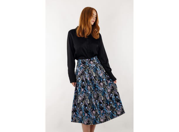 Merry Skirt AOP Night Bloom L Pleated midi skirt 