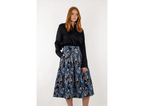 Merry Skirt AOP Night Bloom L Pleated midi skirt 