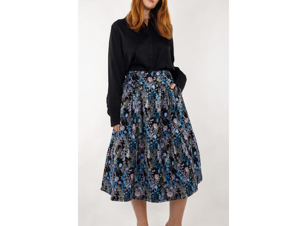 Merry Skirt AOP Night Bloom L Pleated midi skirt 