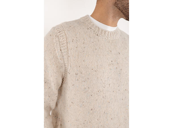 Mozart Sweater Chalk S Neps knit r-neck 