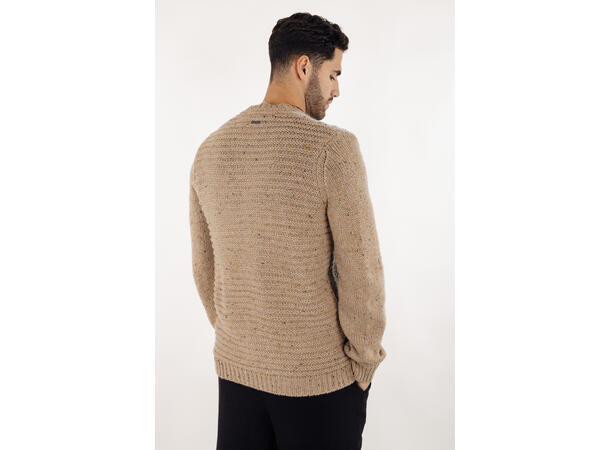 Pitt Sweater Sand multi M Patchwork knit r-neck 