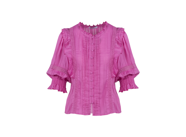 Rebekka Blouse Super pink M Organic cotton blouse 