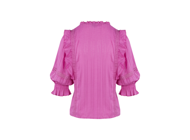 Rebekka Blouse Super pink M Organic cotton blouse 