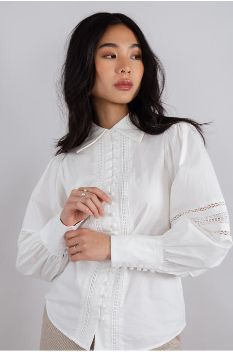 Vreni Blouse Poplin lace blouse